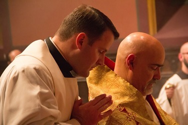 Holy Thursday celebrations at the Cathedral of the Holy Cross April 2, 2015. 
Pilot photo/ Christopher S. Pineo  
