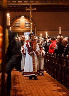 Ecumenical prayer service to mark the centennial of the Armenian genocide held at Trinity Church in Boston April 23, 2015. 
Pilot photo/ Gregory L. Tracy 
