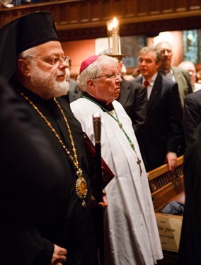 Ecumenical prayer service to mark the centennial of the Armenian genocide held at Trinity Church in Boston April 23, 2015. 
Pilot photo/ Gregory L. Tracy 
