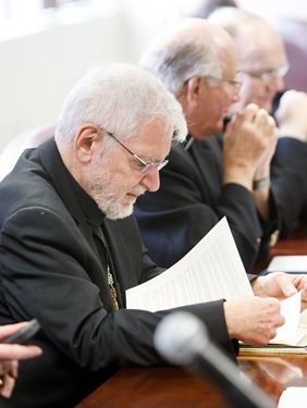 Meeting of Bishops of the Boston Province April 29, 2015. 
Pilot photo by Gregory L. Tracy 
