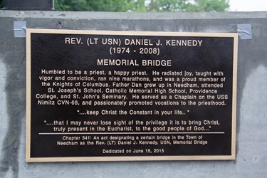 Father Daniel Kennedy memorial bridge dedication in Needham, Mass., June 15, 2015.
Pilot photo/ Christopher S. Pineo 
