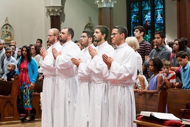 Institution of lectors and acolytes for Redemptoris Mater Seminary at St. Lawrence Church in Brookline June 21, 2015.
Photo by Gregory L. Tracy 
