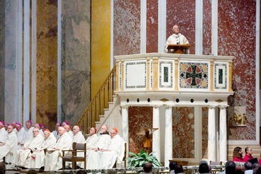 Cardinal Donald Wuerl celebrates the Funeral Mass for Cardinal William Wakefield Baum on July 31 at the Cathedral of St. Matthew the Apostle.