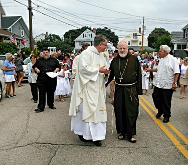 A Mass and festival was held Aug. 9, 2015 at St. Mary of the Assumption in Hull to mark three special occasions of the parish: the 5th anniversary of their feast day celebration, the 125th anniversary of the parish and the 100th anniversary of their church. 
Pilot photo/ Courtesy St. Mary of the Assumption Parish
