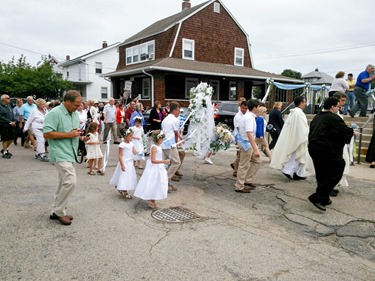 A Mass and festival was held Aug. 9, 2015 at St. Mary of the Assumption in Hull to mark three special occasions of the parish: the 5th anniversary of their feast day celebration, the 125th anniversary of the parish and the 100th anniversary of their church. 
Pilot photo/ Courtesy St. Mary of the Assumption Parish
