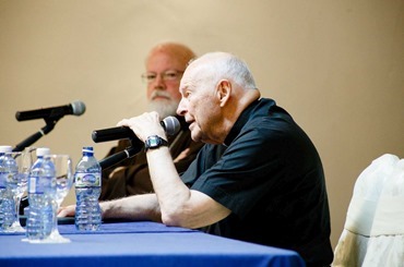 Sept. 19, 2015 -- Cardinals O’Malley and McCarrick speak to pilgrims about the history of the Church in Cuba and U.S.-Cuba relations.
Pilot photo/ Gregory L. Tracy
