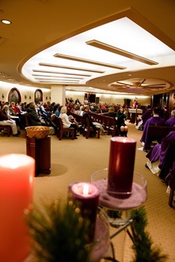 Pastoral Center employee Advent Gathering, Dec. 17, 2015. (Photo by Gregory L. Tracy, The Pilot)