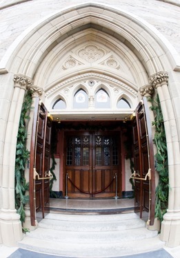 Vicar General Bishop Peter J. Uglietto celebrates a special Mass at the Cathedral of the Holy Cross Dec. 13, 2015 at which the holy door for the Extraordinary Jubilee Year of Mercy was opened. (Pilot photo/ Gregory L. Tracy)