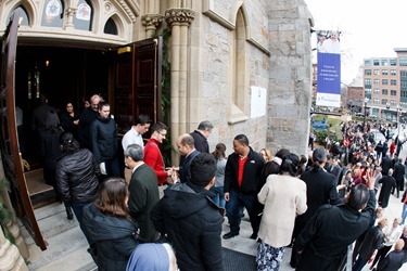 Vicar General Bishop Peter J. Uglietto celebrates a special Mass at the Cathedral of the Holy Cross Dec. 13, 2015 at which the holy door for the Extraordinary Jubilee Year of Mercy was opened. (Pilot photo/ Gregory L. Tracy)