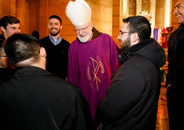 Cardinal O’Malley celebrates Mass at Sacred Heart Shrine in Washington, D.C. before the 43rd annual March for Life Jan. 22, 2016. Pilot photo/ Gregory L. Tracy 