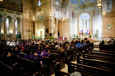 Cardinal O’Malley celebrates Mass at Sacred Heart Shrine in Washington, D.C. before the 43rd annual March for Life Jan. 22, 2016. Pilot photo/ Gregory L. Tracy 