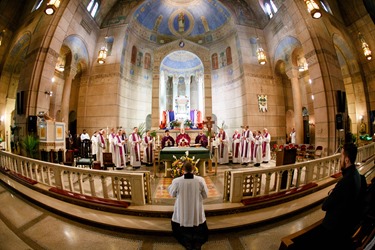 Cardinal O’Malley celebrates Mass at Sacred Heart Shrine in Washington, D.C. before the 43rd annual March for Life Jan. 22, 2016. Pilot photo/ Gregory L. Tracy 