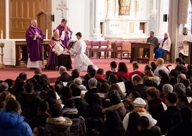 Rite of the Election, Feb. 14, 2014 at the Cathedral of the Holy Cross. (Pilot photo/ Mark Labbe)