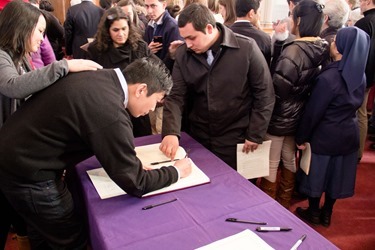 Rite of the Election, Feb. 14, 2014 at the Cathedral of the Holy Cross. (Pilot photo/ Mark Labbe)