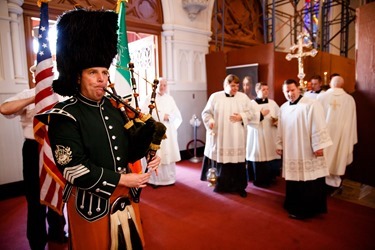 St. Patrick's Day Mass at the Cathedral of the Holy Cross, March 17, 2016. Pilot photo/ Gregory L. Tracy