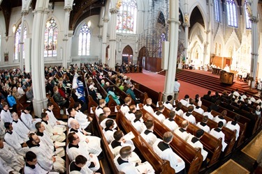 St. Patrick's Day Mass at the Cathedral of the Holy Cross, March 17, 2016. Pilot photo/ Gregory L. Tracy