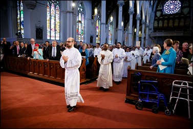 Transitional diaconate ordination of Deacons Jason Giombetti, Pablo Gomis Gonzalez, Godfrey Musabe, Wellington DeOliveira, Joel Santos and William Sexton at the Cathedral of the Holy Cross, April 30, 2016. The men will be ordained to the priesthood in 2017. Pilot photo/ Gregory L. Tracy 