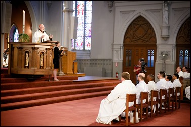 Transitional diaconate ordination of Deacons Jason Giombetti, Pablo Gomis Gonzalez, Godfrey Musabe, Wellington DeOliveira, Joel Santos and William Sexton at the Cathedral of the Holy Cross, April 30, 2016. The men will be ordained to the priesthood in 2017. Pilot photo/ Gregory L. Tracy 