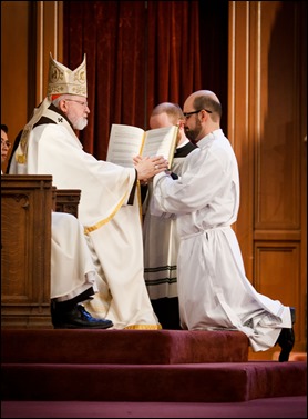 Transitional diaconate ordination of Deacons Jason Giombetti, Pablo Gomis Gonzalez, Godfrey Musabe, Wellington DeOliveira, Joel Santos and William Sexton at the Cathedral of the Holy Cross, April 30, 2016. The men will be ordained to the priesthood in 2017. Pilot photo/ Gregory L. Tracy 