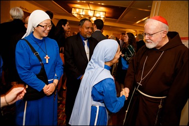 Philadelphia Archbishop Charles Chaput and Father Kevin O’Leary are honored at the Redemptoris Mater Seminary Annual Gala Dinner held June 2, 2016 in Norwood. Photo by Gregory L. Tracy, The Pilot 