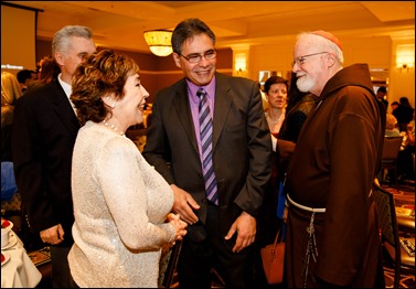 Philadelphia Archbishop Charles Chaput and Father Kevin O’Leary are honored at the Redemptoris Mater Seminary Annual Gala Dinner held June 2, 2016 in Norwood. Photo by Gregory L. Tracy, The Pilot 