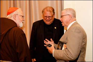 Philadelphia Archbishop Charles Chaput and Father Kevin O’Leary are honored at the Redemptoris Mater Seminary Annual Gala Dinner held June 2, 2016 in Norwood. Photo by Gregory L. Tracy, The Pilot 