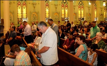 Fathers were asked to stand for the blessing