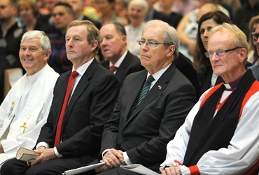 Taoiseach Enda Kenny, American Ambassador to Ireland Kevin O'Malley and Arbhsip of Tuam, Killala and Achonry Rt Rev Patrick Rooke were among the huge attendance at the National Rededication of Knock Basilica. Picture Henry Wills. 