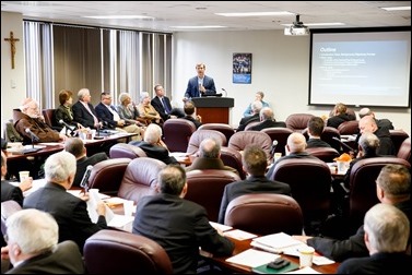 Members of the Pastoral Planning Advisory Board make a presentation to the Archdiocesan Pastroal Council Oct. 13, 2016. Pilot photo/ Gregory L. Tracy 