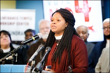 Massachusetts faith leaders opposing Ballot Question 4 rally at Deliverance Temple Worship Center in Dorchester, Nov. 1. Pilot photo/ Gregory L. Tracy 