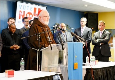 Massachusetts faith leaders opposing Ballot Question 4 rally at Deliverance Temple Worship Center in Dorchester, Nov. 1. Pilot photo/ Gregory L. Tracy 