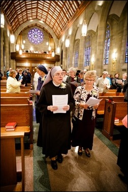 Mass for Women Religious Jubilarians at St. Theresa Parish, West Roxbury, Oct. 30, 2016. Pilot photo/ Gregory L. Tracy 