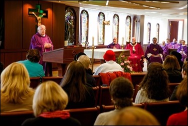 Mass to commemorate the 50th anniversary of priestly ordination of Bishop Arthur Kennedy, celebrated by Cardinal Seán P. O'Malley at the Archdiocese of Boston’s Pastoral Center, Dec. 19, 2016.
Pilot photo/ Gregory L. Tracy 
