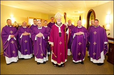 Mass to commemorate the 50th anniversary of priestly ordination of Bishop Arthur Kennedy, celebrated by Cardinal Seán P. O'Malley at the Archdiocese of Boston’s Pastoral Center, Dec. 19, 2016.
Pilot photo/ Gregory L. Tracy 
