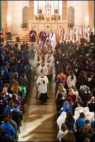 Cardinal Sean P. O’Malley celebrates Mass at Sacred Heart Shrine in Washington, D.C. with Boston groups before the March for Life, Jan. 27, 2017. Pilot photo/ Gregory L. Tracy 