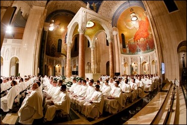 Priests take part in the Vigil Mass for Life, held Jan. 26 at the Basilica of the National Shrine of the Immaculate Conception in Washington, D.C. Pilot photo/ Gregory L. Tracy 