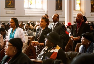 Cardinal Seán P. O'Malley celebrates Mass with the Haitian community of Boston at the Cathedral of the Holy Cross Jan. 1, 2017. Pilot photo/ Gregory L. Tracy 