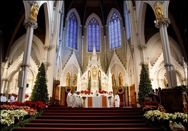 Cardinal Seán P. O'Malley celebrates Mass with the Haitian community of Boston at the Cathedral of the Holy Cross Jan. 1, 2017. Pilot photo/ Gregory L. Tracy 