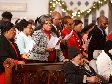 Cardinal Seán P. O'Malley celebrates Mass with the Haitian community of Boston at the Cathedral of the Holy Cross Jan. 1, 2017. Pilot photo/ Gregory L. Tracy 