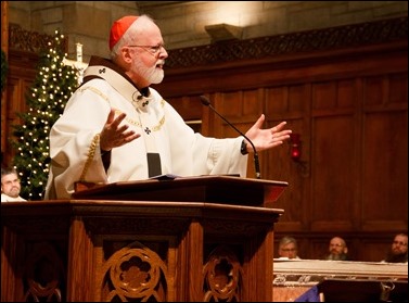 Cardinal O’Malley celebrates a New Year’s Eve Mass at St. Clement Eucharistic Shrine in Boston’s Back Bay, Dec. 31, 2016. Pilot photo/ Mark Labbe 