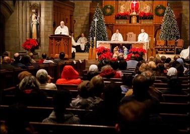 Cardinal O’Malley celebrates a New Year’s Eve Mass at St. Clement Eucharistic Shrine in Boston’s Back Bay, Dec. 31, 2016. Pilot photo/ Mark Labbe 