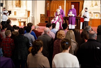 Rite of Election and Call to Continuing Conversion at celebrated the Cathedral of the Holy Cross, March 5, 2017. Pilot photo/ Mark Labbe 