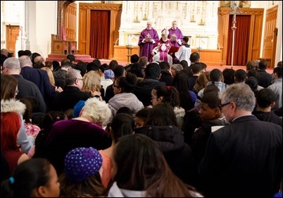 Rite of Election and Call to Continuing Conversion at celebrated the Cathedral of the Holy Cross, March 5, 2017. Pilot photo/ Mark Labbe 