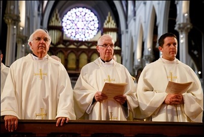 Cardinal Sean P. O’Malley celebrates the annual Chrism Mass at the Cathedral of the Holy Cross April 11, 2017.
Pilot photo/ Gregory L. Tracy 
