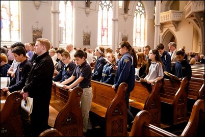 Cardinal Sean P. O’Malley celebrates the annual Chrism Mass at the Cathedral of the Holy Cross April 11, 2017.
Pilot photo/ Gregory L. Tracy 
