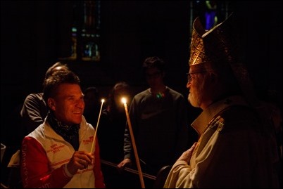 Cardinal O’Malley celebrates the Easter Vigil April 15, 2017 at the Cathedral of the Holy Cross. Pilot photo/ Mark Labbe. 