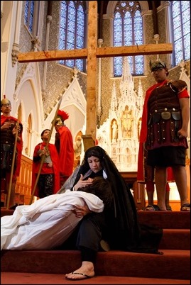 Living Stations of the Cross and the Good Friday Liturgy celebrated by Cardinal O’Malley at the Cathedral of the Holy Cross, April 14, 2017. Pilot photo/ Mark Labbe 