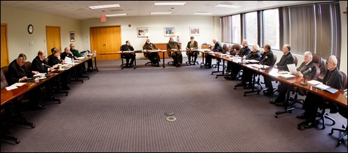 Meeting of bishops of the Boston Province, April 6, 2017. Pilot photo/ Gregory L. Tracy 