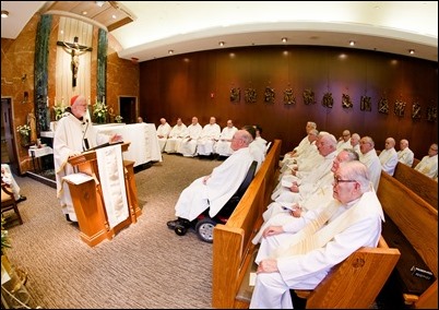 Mass for priests celebrating 50 years of ordination at the archdiocese's Regina Cleri residence May 9, 2017. Pilot photo/ Gregory L. Tracy