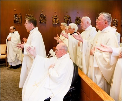 Mass for priests celebrating 50 years of ordination at the archdiocese's Regina Cleri residence May 9, 2017. Pilot photo/ Gregory L. Tracy